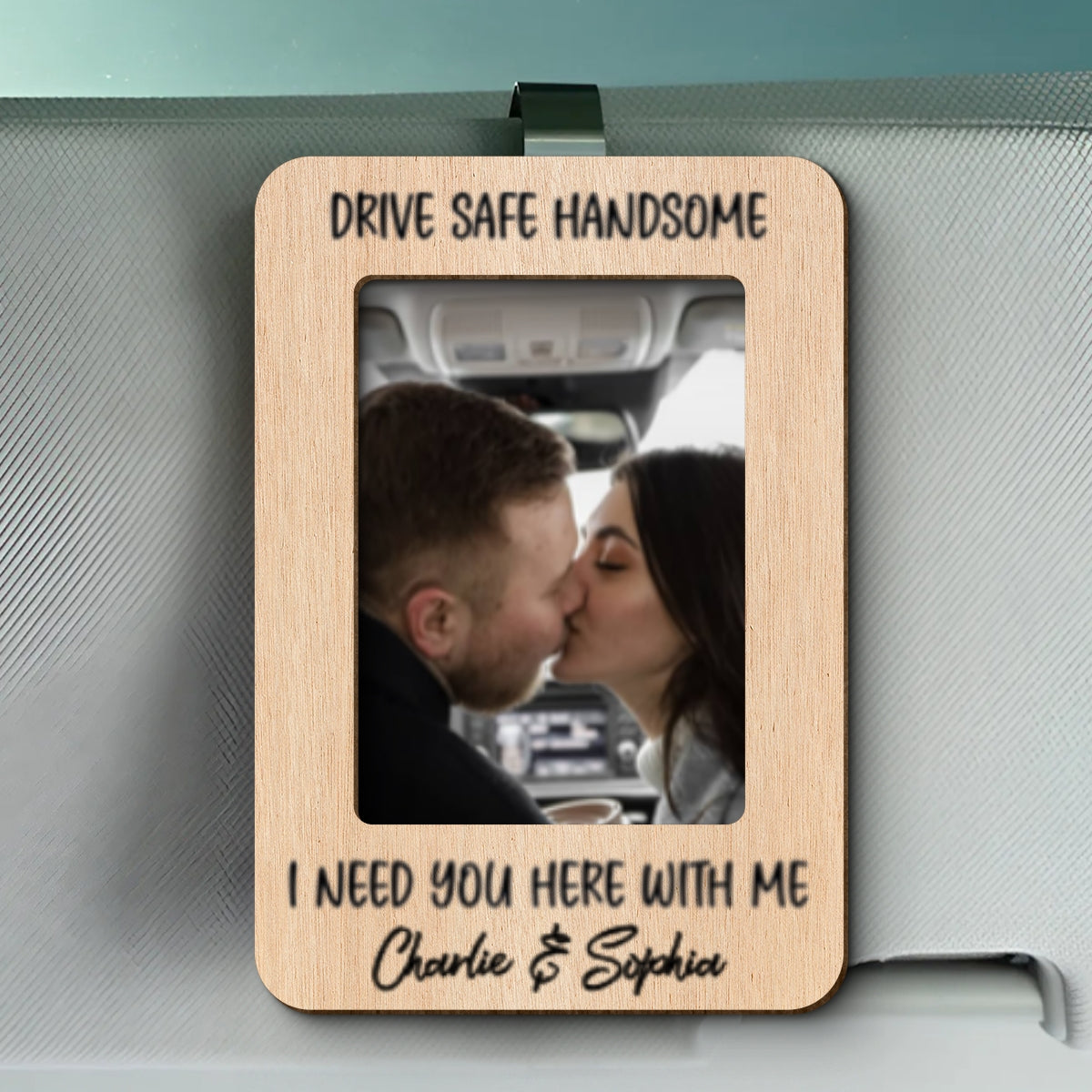 Personalized Couple Photo Car Visor Clip,  Gift for Him
