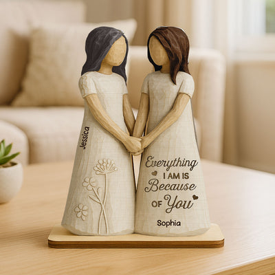 Always Need You Daughter & Mother 3D Effect Personalized Standing Wooden Plaque, Gift for Mom from Daughter