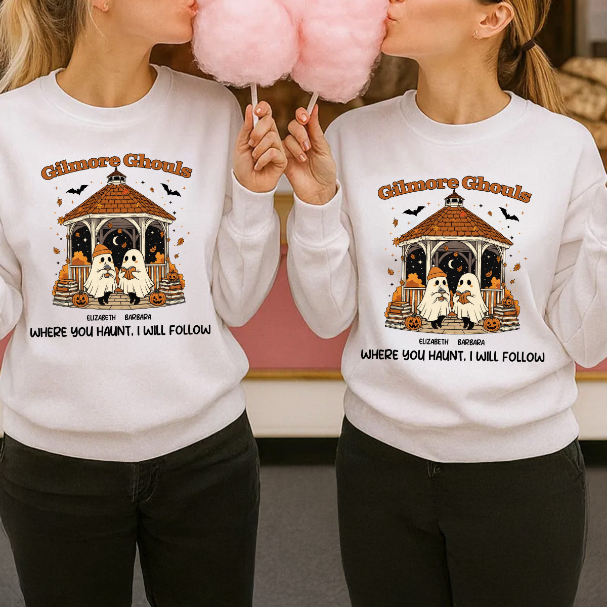 Where You Hunt I Will Follow Besties Ghouls Personalized Sweatshirt, Halloween Matching Shirt For Best Friends
