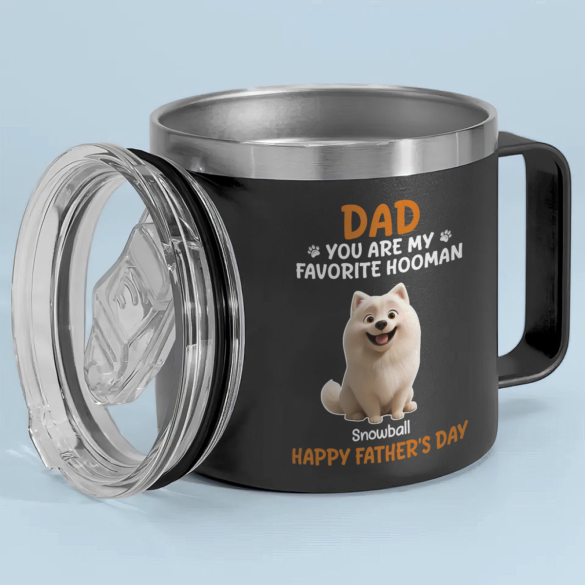 Cartoon Funny Dogs You Are My Favorite Hooman Personalized Stainless Steel Tumbler, Funny Father's Day Gift For Dog Dad