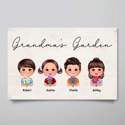 Grandkids Birth Month Flower Grandma's Garden Personalized Poster