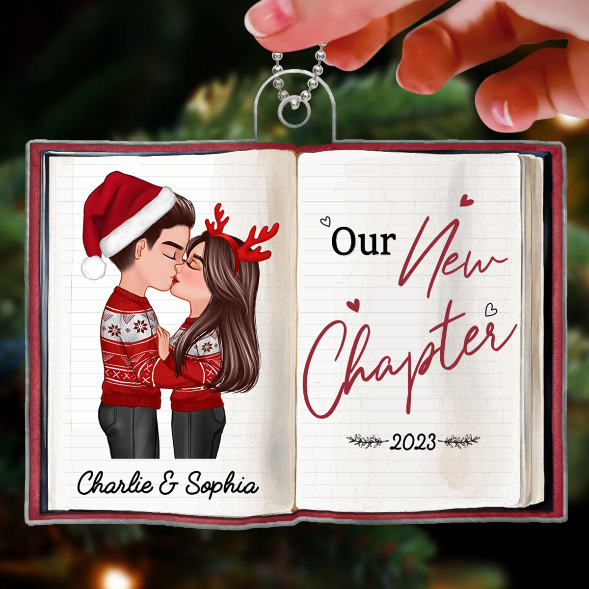 Doll Couple Kissing New Chapter Lovestory Personalized Acrylic Ornament