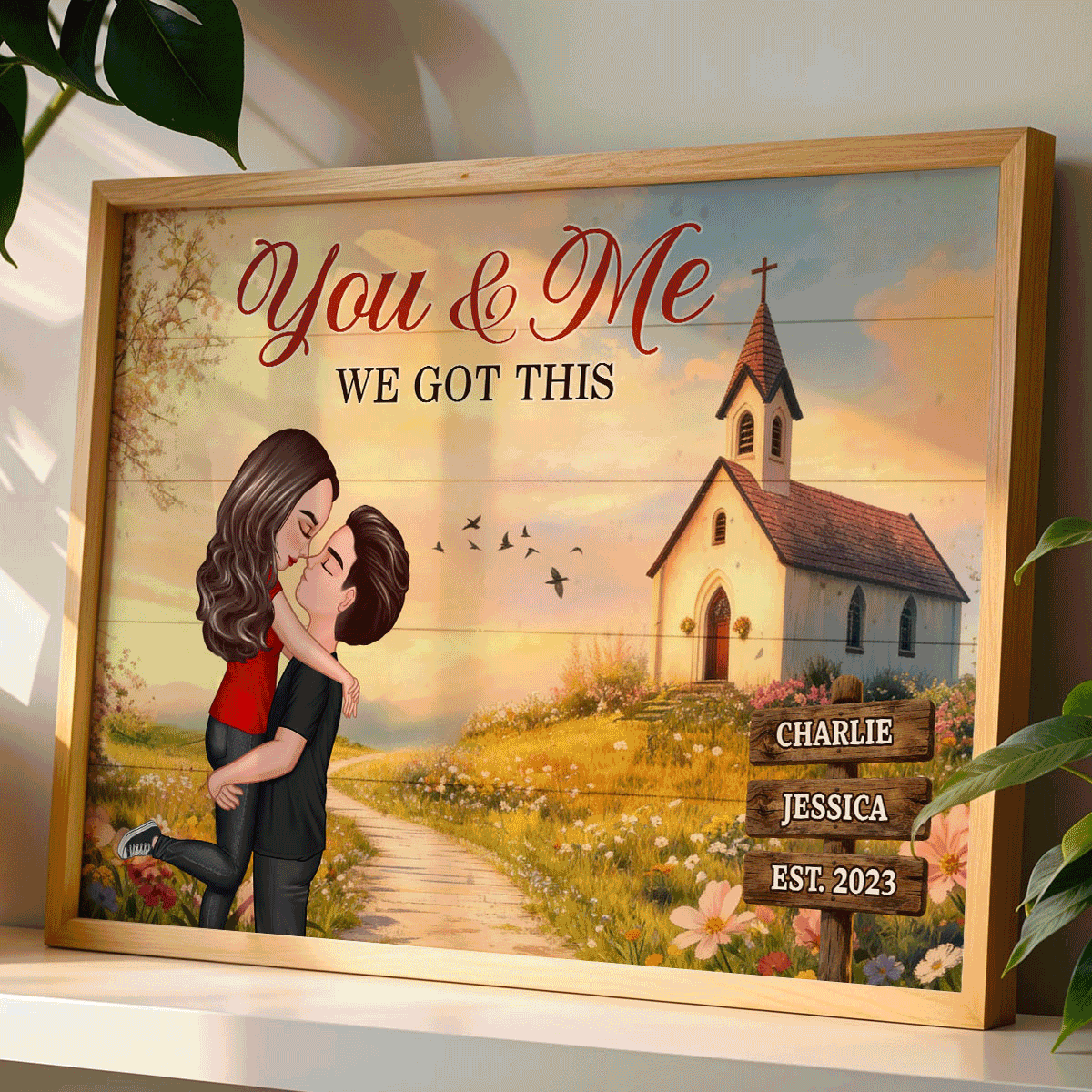 God Wrote Our Love Story Christian Couple Decor - Personalized Poster - Heartfelt Valentine, Anniversary Gift For Him, For Her, For Wife, For Husband