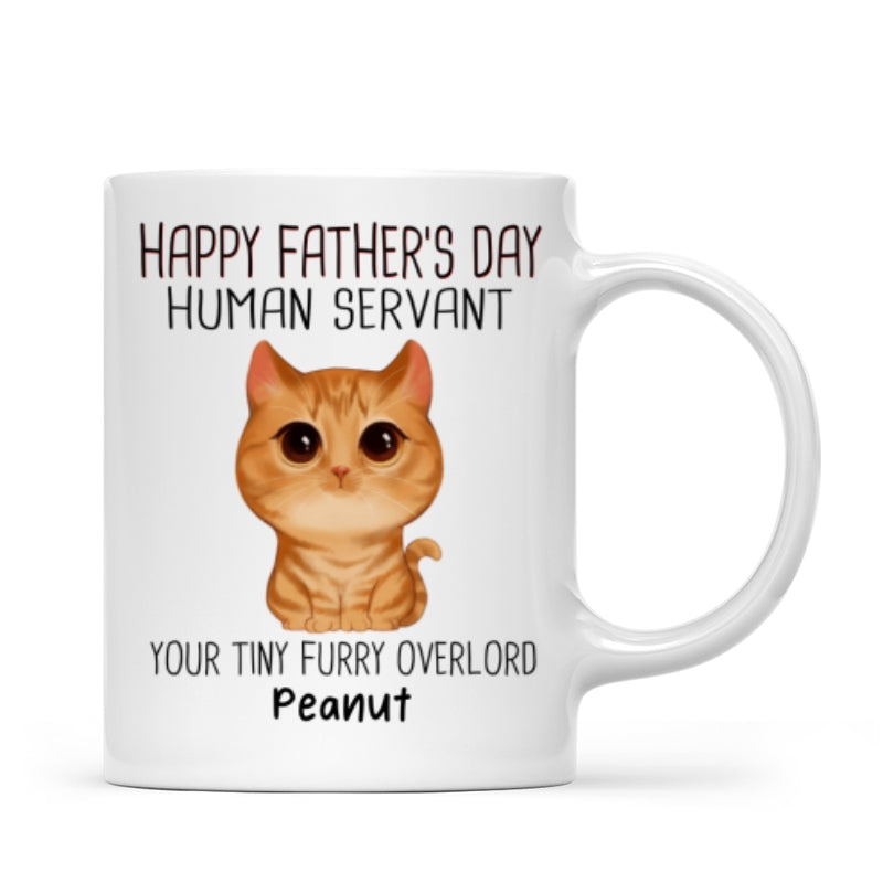 Watercolor Cute Cats Happy Father‘s Day Cat Human Servant Personalized Mug
