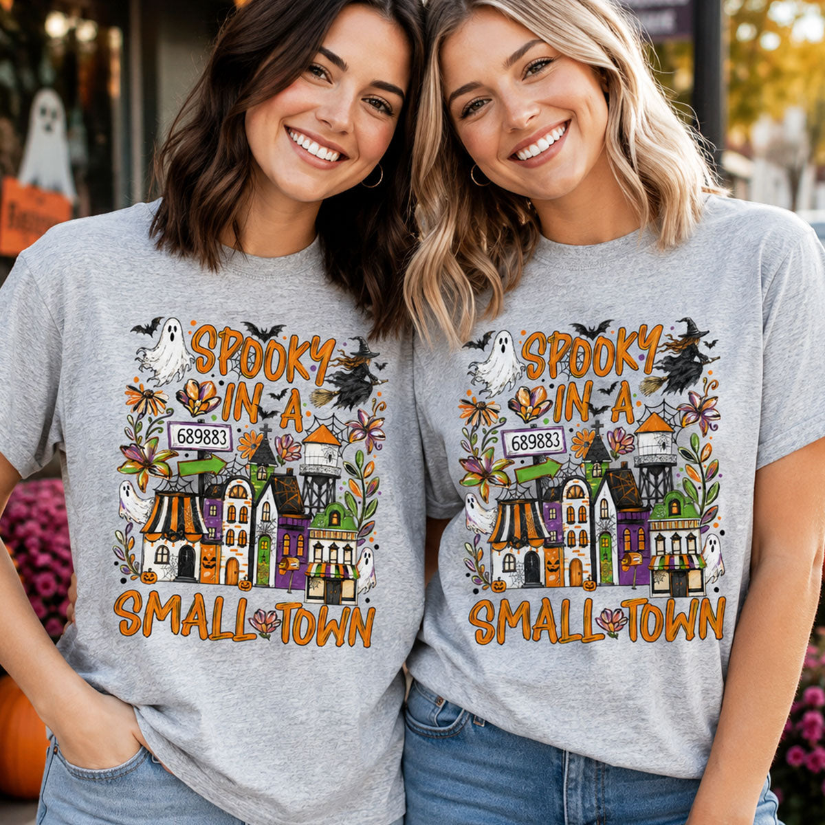 Custom Zip Code Halloween Town - Personalized Shirt - Trendy Fall Halloween Tee