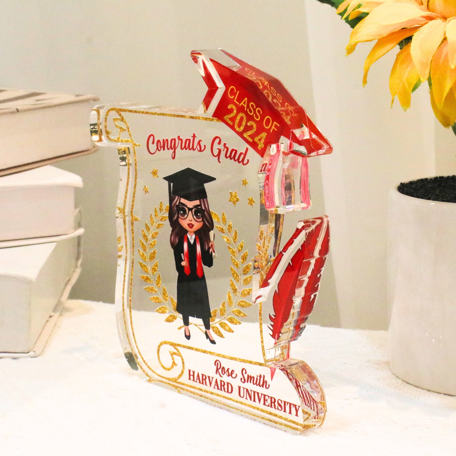 Class of 2025 Graduation Gift for Daughter Personalized Acrylic Block Plaque