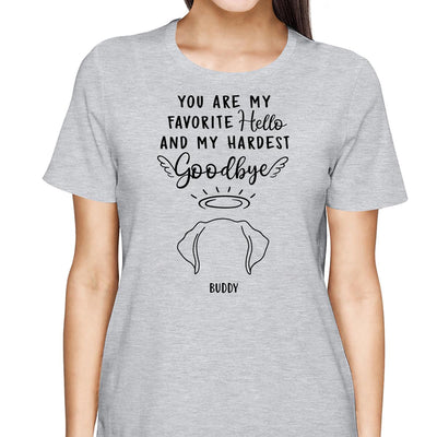 Custom Dog Ear Line Drawing You Are My Favorite Hello Hardest Goodbye Personalized Shirt