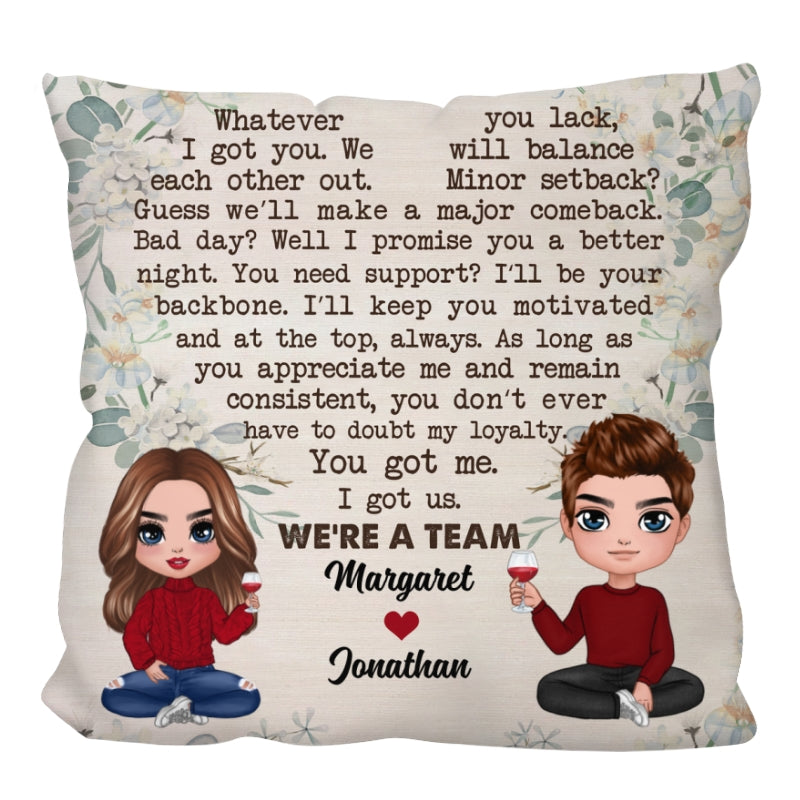 We‘re A Team Doll Couple Personalized Pillow (Insert Included)