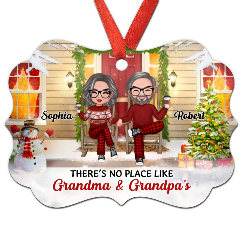 No Place Like Grandma Grandpa Grandparents Personalized Christmas Ornament