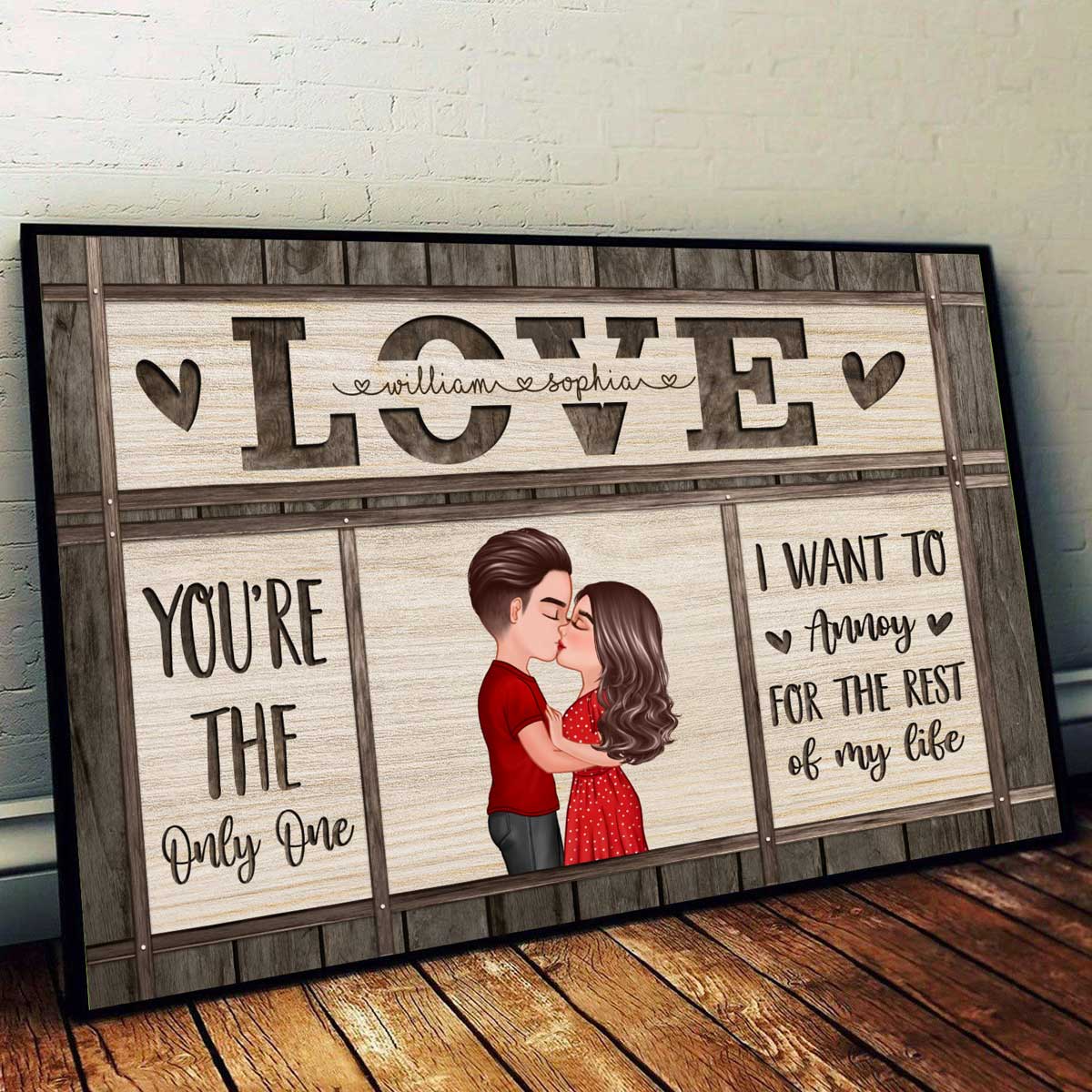 You Are The Only One Couple Kissing Love Personalized Horizontal Poster