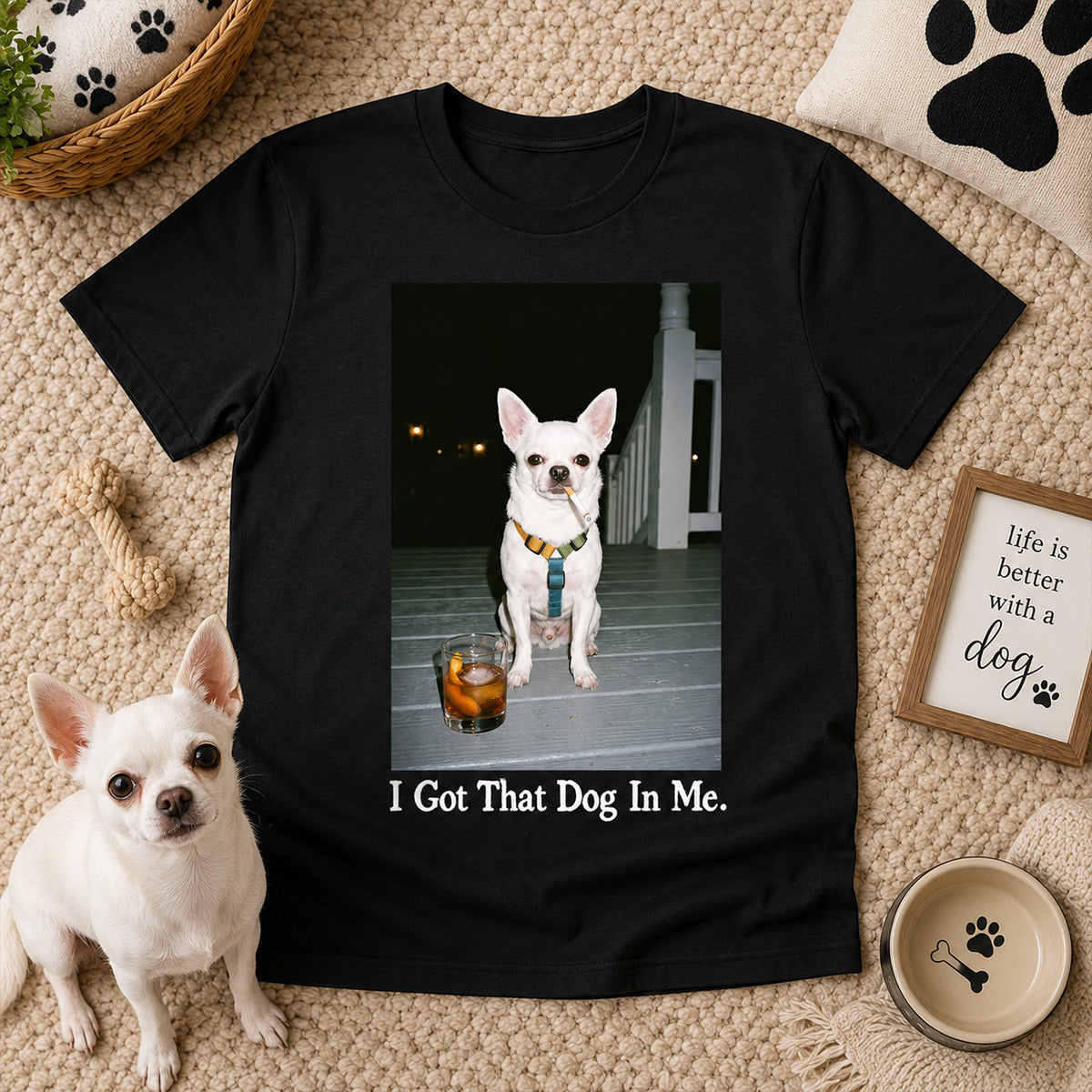 I Got That Dog In Me Custom Dog Photo - Personalized Shirt - Smoking Dog Tee, Weird Pet Gift