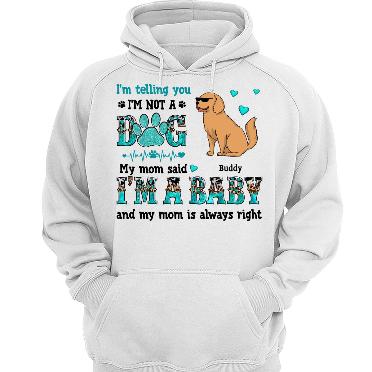 I‘m Telling You I’m Not A Dog Funny Dogs Cartoon Teal & Leopard Personalized Shirt