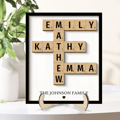 Unique Home Decor Gift For Family Friends Make Your Own Crossword Personalized 2-Layer Wooden Plaque