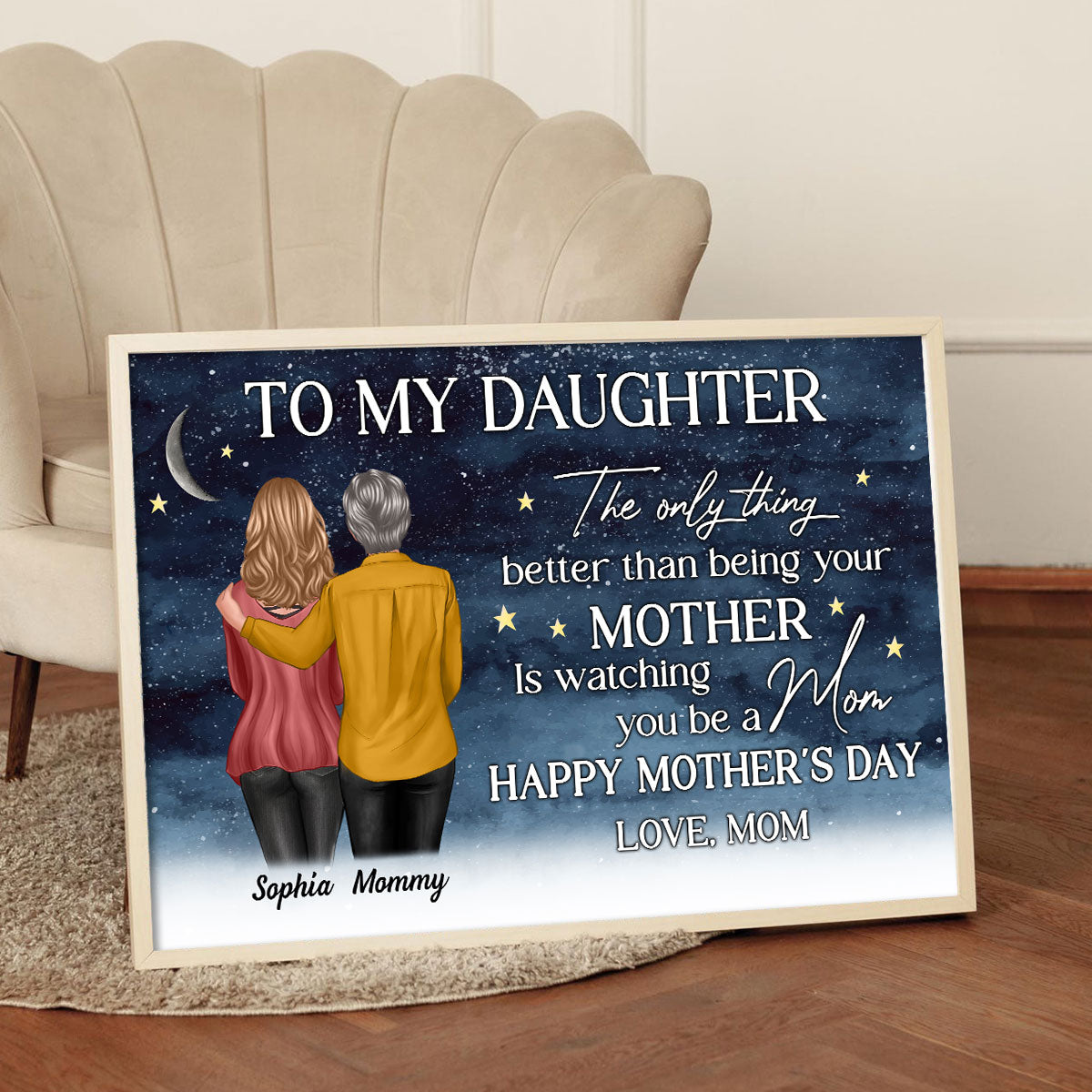 Starry Night To My Daughter From Mom Happy Mother's Day Personalized Poster, Heartfelt 2025 Gift For Daughter