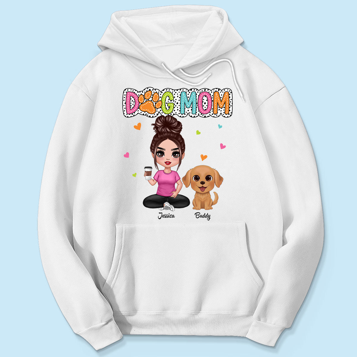 Dog Mom Summer Vibe Woman & Cute Watercolor Dogs Personalized Shirt