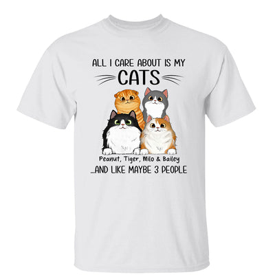 All I Care About Is My Cats And Like Maybe 3 People Personalized Shirt