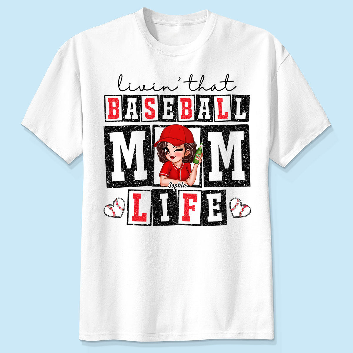 Livin' that Baseball Mom Life Personalized Shirt