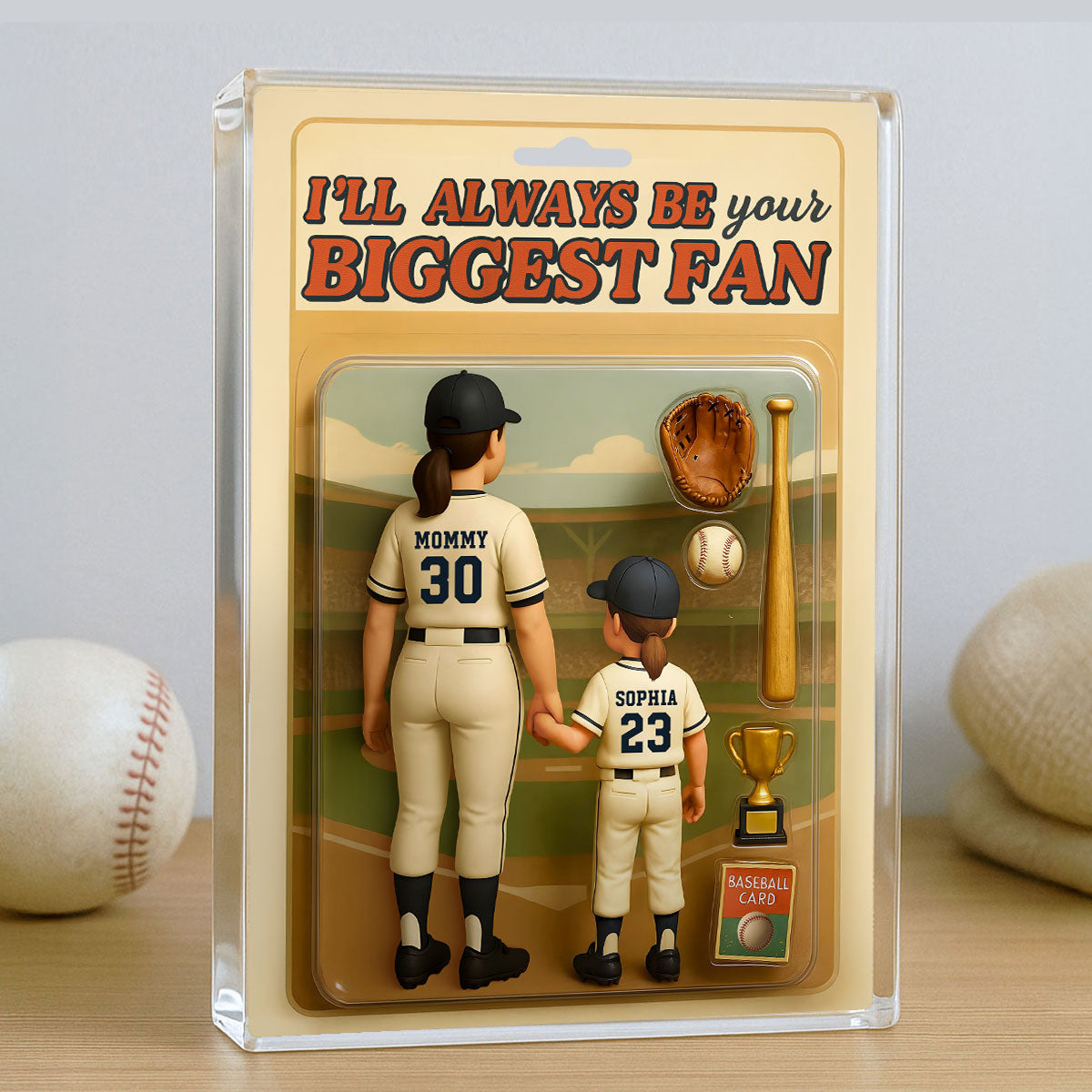 Baseball I Will Always Be Your Biggest Fan Personalized Rectangle Acrylic Block Plaque, Gift For Son, Daughter