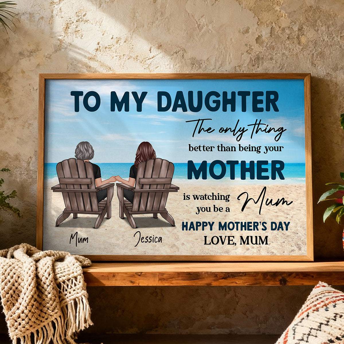 Beach Landscape To My Daughter From Mom Happy Mother's Day Personalized Poster, Gift For Daughter