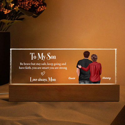 To My Son From Mom Personalized Acrylic LED Night Light
