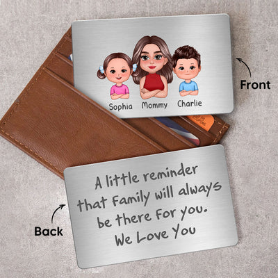 A Little Reminder From Family Gift For Dad Wallet Keepsake Personalized Metal Wallet Card