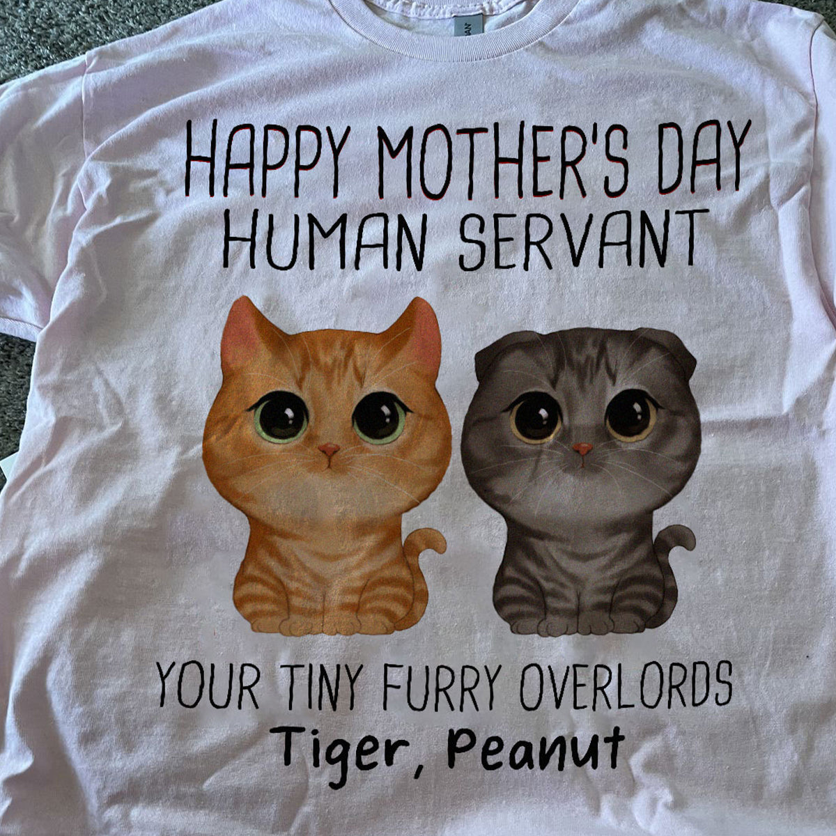 Watercolor Cute Cats Happy Mother‘s Day Cat Human Servant Personalized Shirt
