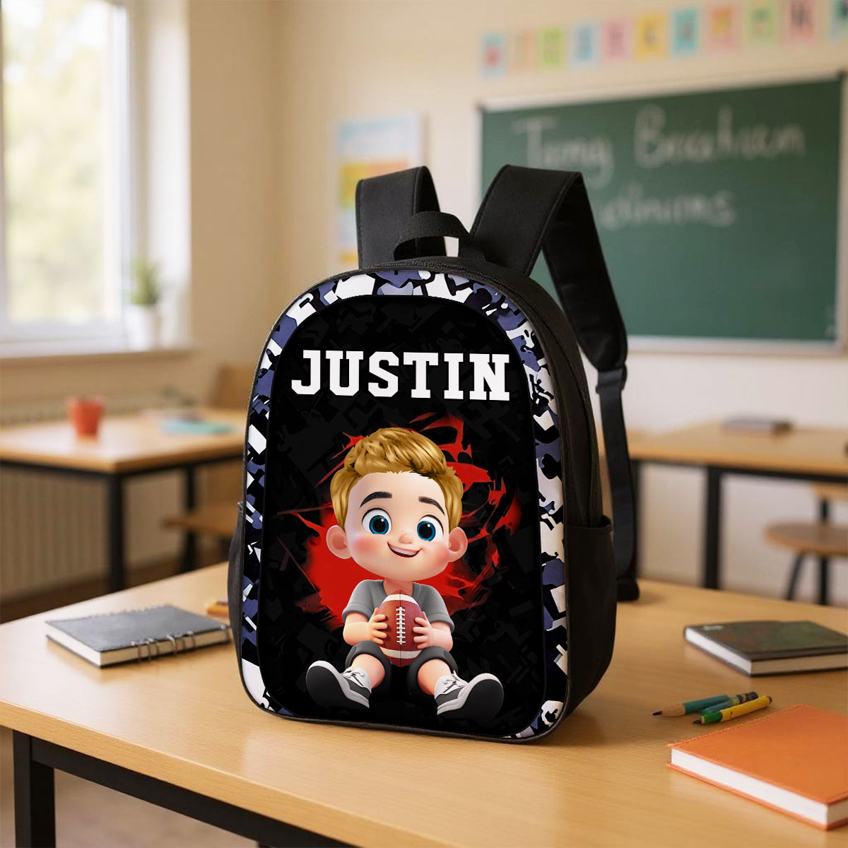 Sports Backpack for School Boy Girl, Custom Back to School Kids Backpack