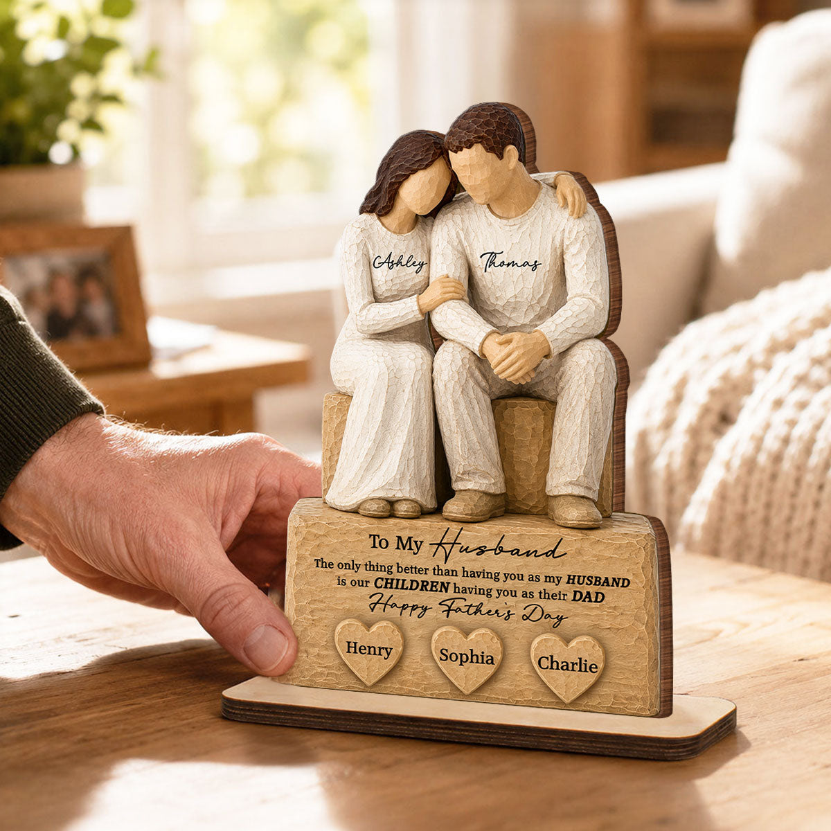 Sentimental Rustic To My Husband The Only Thing - Personalized 2-Layered Wooden Plaque - Father's Day Gift For Husband, Dad