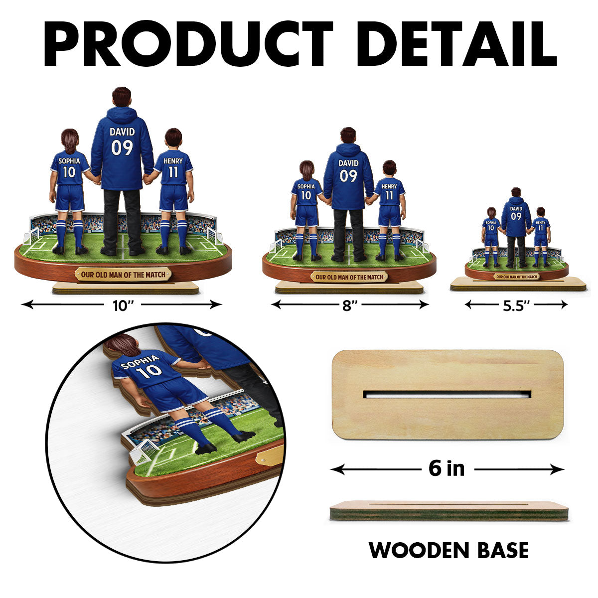 My Old Man Of The Match - Personalised 2-Layered Wooden Plaque - UK Father's Day Gift For Football Dad