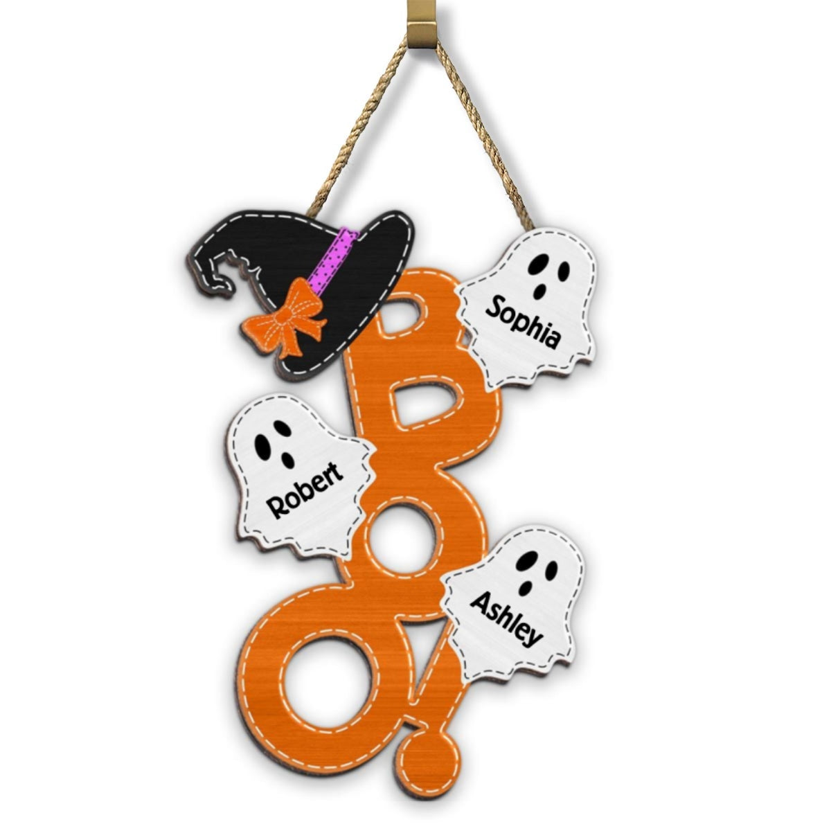 BOO Family Halloween Personalized Wood Sign, Halloween Decoration