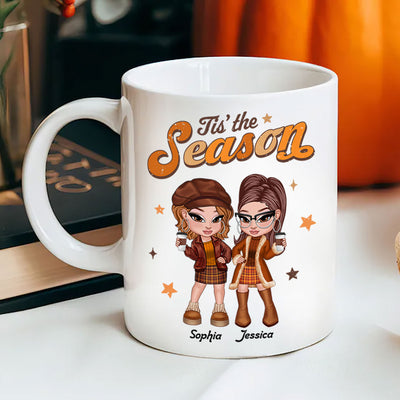 Y2K Besties Sisters Fall Season Retro Style Personalized Mug