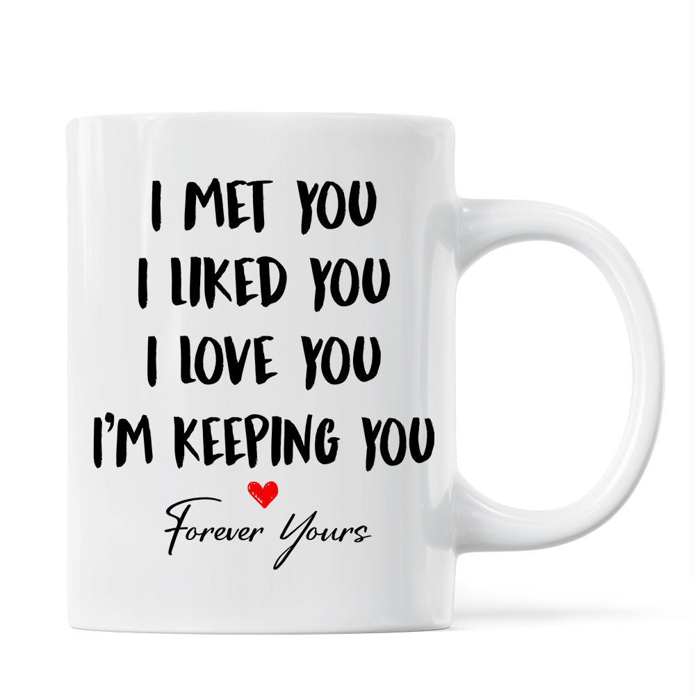Watercolor Couple Kissing Valentine‘s Day Gift For Him For Her Personalized Mug