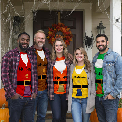 Halloween Dwarf With Beard Personalized Group Matching Shirt, Halloween Group Costume For Family, Friends, Colleagues