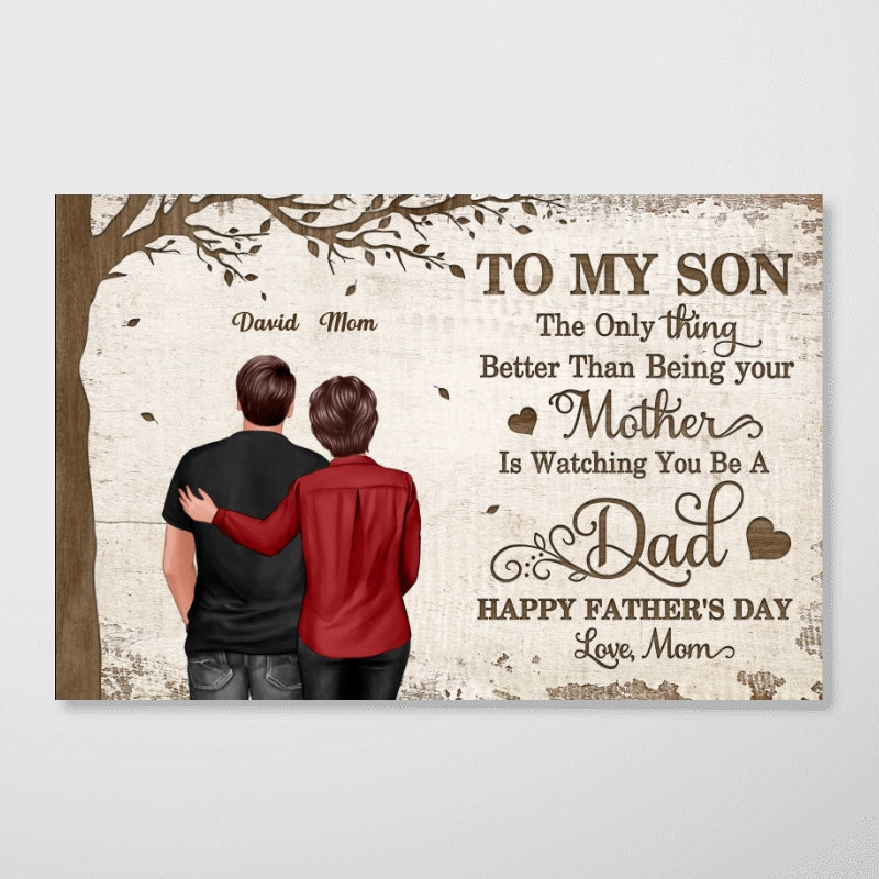 Under Tree To My Son From Mom Personalized Poster| Heartfelt Father's Day For Son