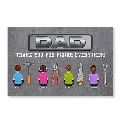 Dad Thank You For Fixing Everything Personalized Horizontal Poster