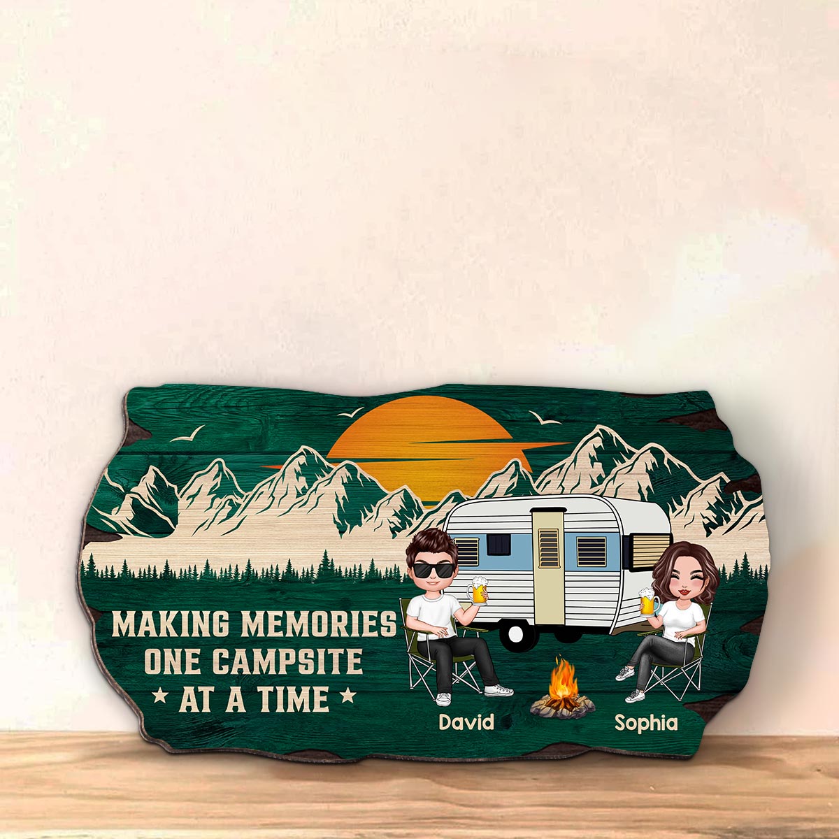 Making Memories One Campsite At A Time Camping Personalized Wood Sign