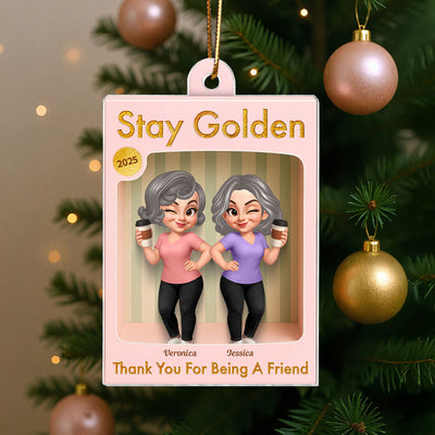 Old Besties Thank You For Being A Friend Toy Box Style - Personalized Acrylic Ornament - Christmas Gift For Best Friends