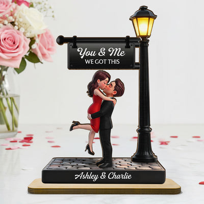 Timeless Love Under The Light - Personalized 2-Layered Wooden Plaque - Heartfelt Anniversary Gift, Wedding Gift For Couple, Custom Date Gift for Mom & Her, Unique Mother’s Day, Anniversary or Birthday Keepsake