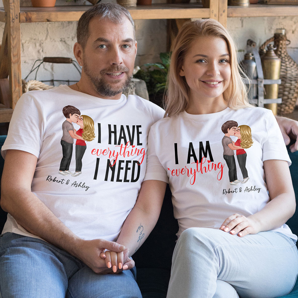 Couple Everything Valentine‘s Day Personalized Matching Shirts [Set of 2 Shirts]