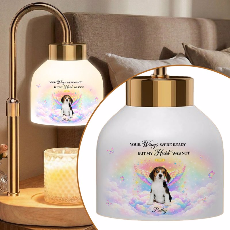 Your Light Will Always Shine in My Heart Pet Memorial - Personalized Candle Warmer Lamp - Heartfelt Remembrance Keepsake
