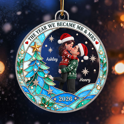 Newlywed Couple 2026 - Personalized Acrylic Ornament - Christmas Keepsake Gift For Couple, Husband, Wife