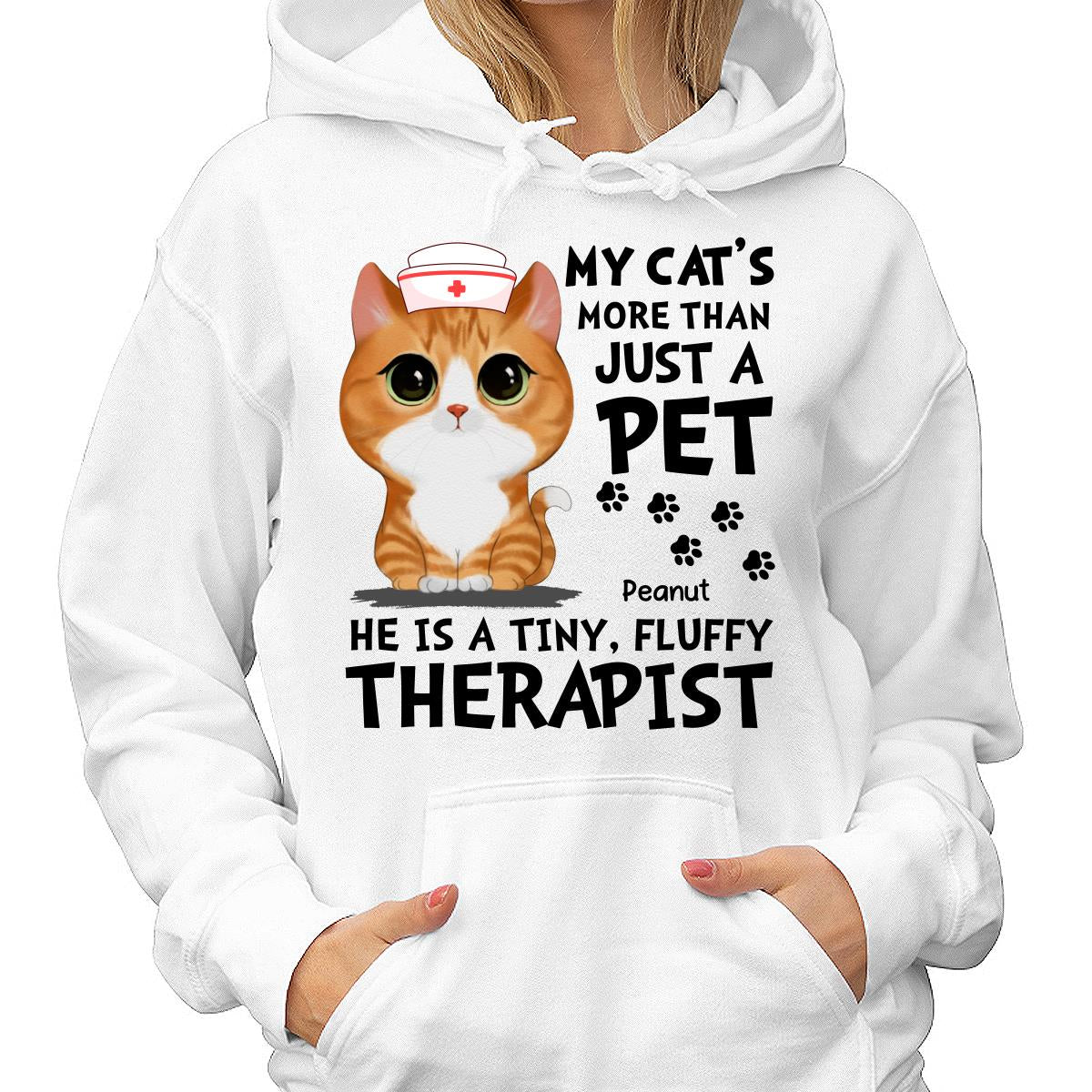 Cats Are My Therapists Cute Watercolor Cat Personalized Shirt