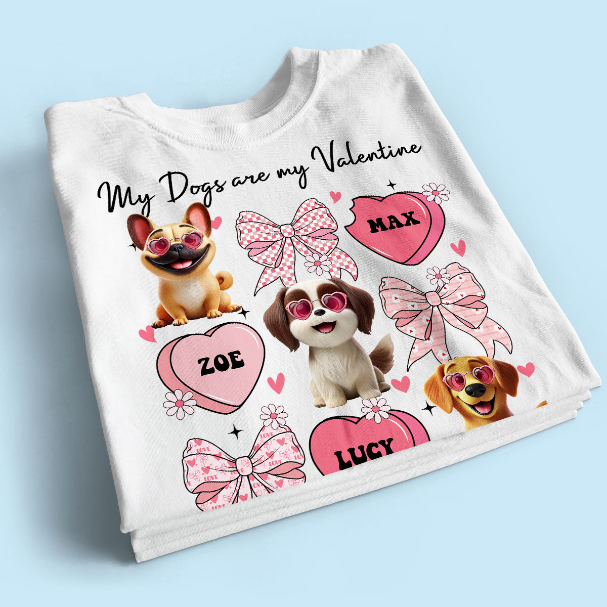 My Dogs Are My  Coquette Cute Cartoon Dog  Gift For Dog Lover Personalized Shirt