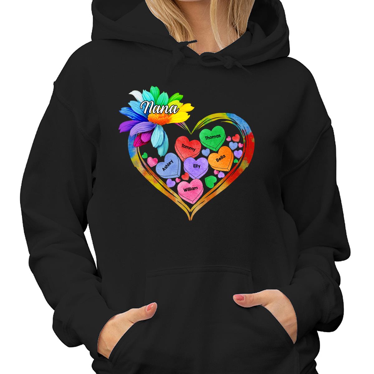 Grandma Mom Hearts Daisy Personalized Shirt