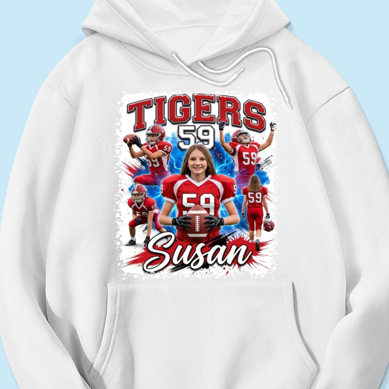 Custom Football Basketball Baseball Player - Personalized Shirt - Football Mom Dad Tee, Trendy Sport Shirt, Senior Gift