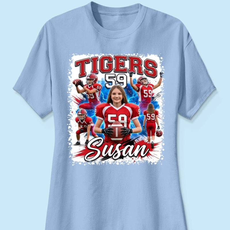 Custom Football Basketball Baseball Player - Personalized Shirt - Football Mom Dad Tee, Trendy Sport Shirt, Senior Gift