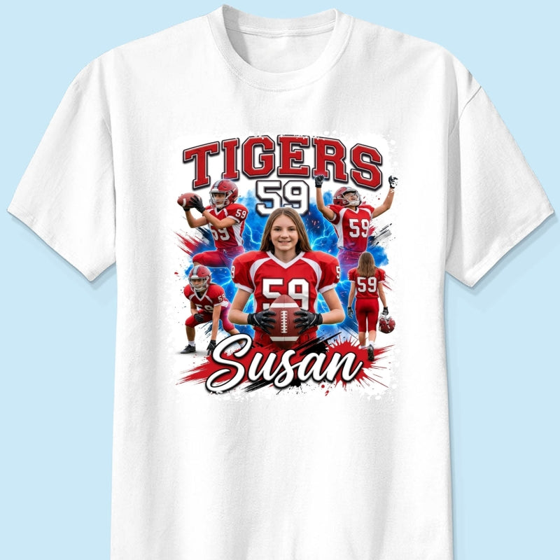 Custom Football Basketball Baseball Player - Personalized Shirt - Football Mom Dad Tee, Trendy Sport Shirt, Senior Gift