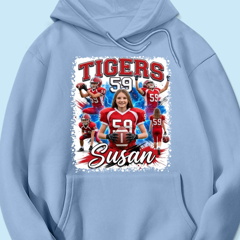 Custom Football Basketball Baseball Player - Personalized Shirt - Football Mom Dad Tee, Trendy Sport Shirt, Senior Gift