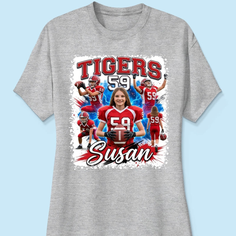 Custom Football Basketball Baseball Player - Personalized Shirt - Football Mom Dad Tee, Trendy Sport Shirt, Senior Gift