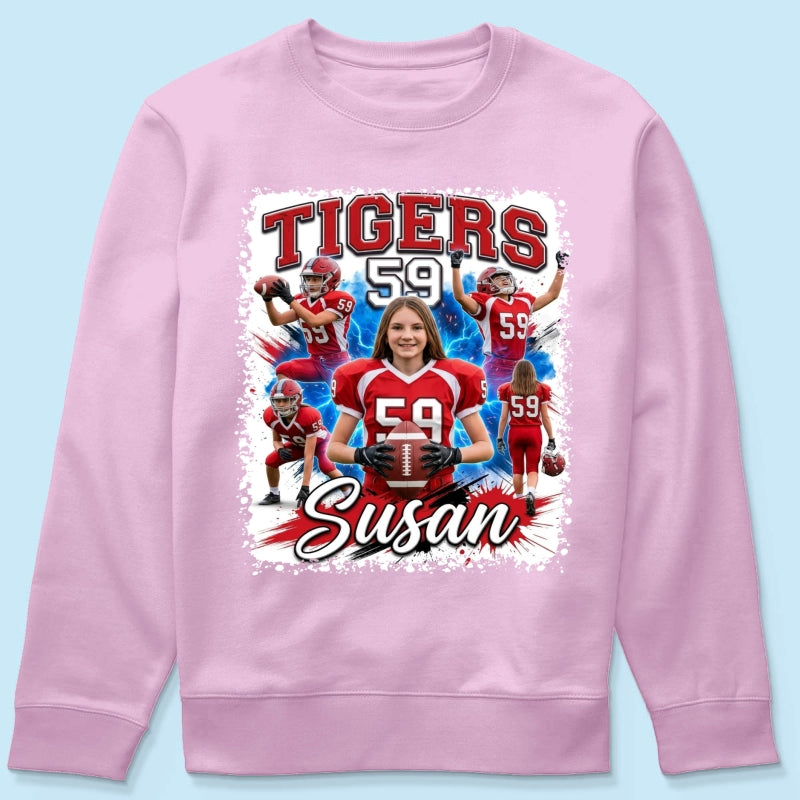 Custom Football Basketball Baseball Player - Personalized Shirt - Football Mom Dad Tee, Trendy Sport Shirt, Senior Gift